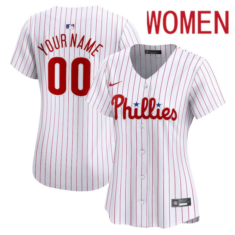 Women Philadelphia Phillies Nike White Home Limited Custom MLB Jersey->pittsburgh steelers->NFL Jersey
